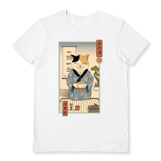 PTS  T-SHIRT Withe (Cat Tea Ceremony)